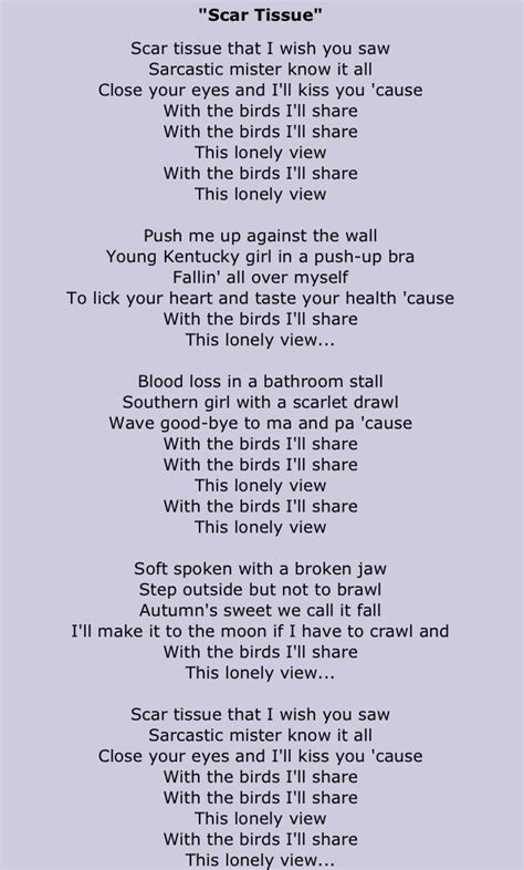 Red Hot Chili Peppers Lyrics.